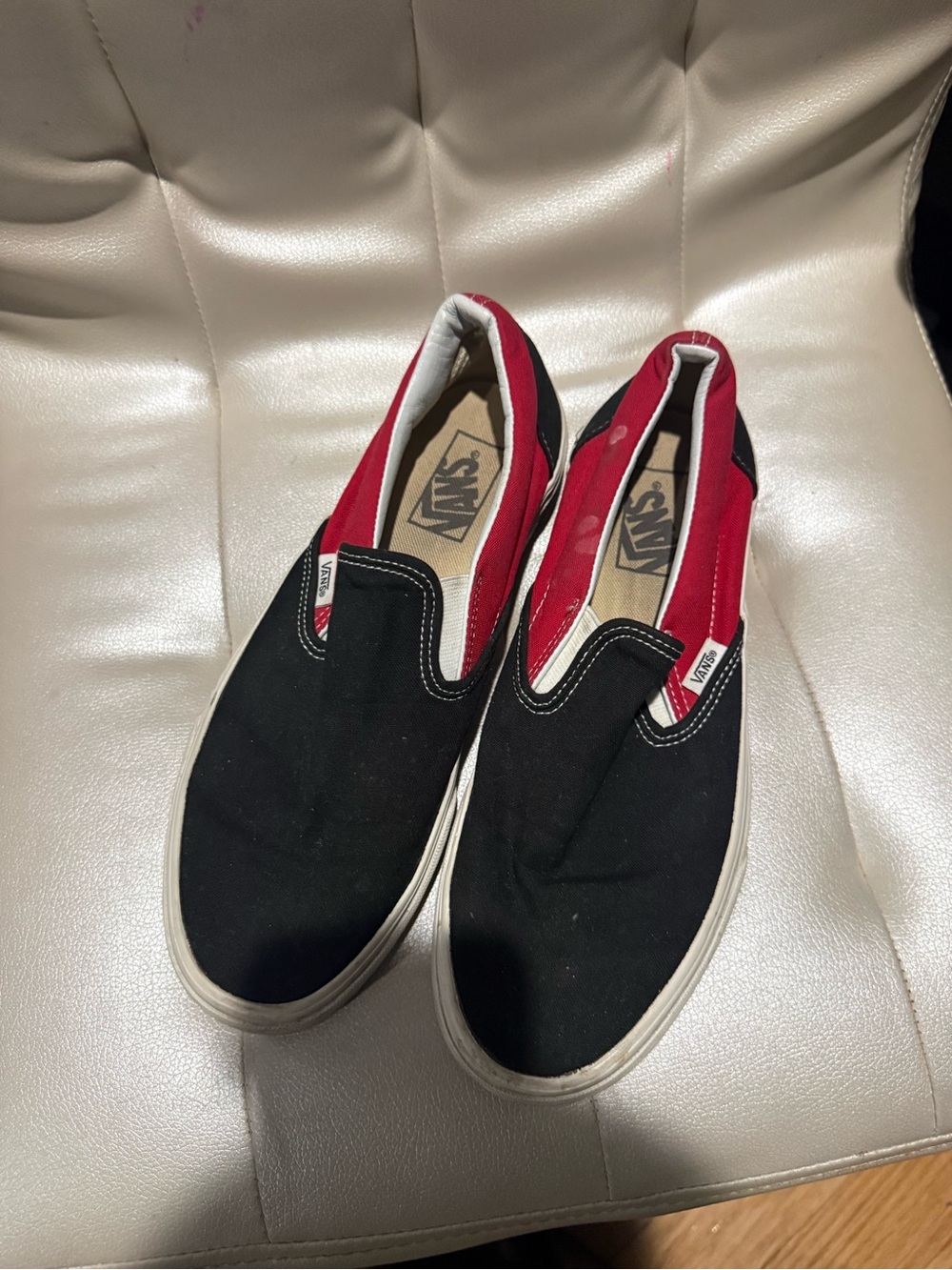 Vans Black Slip-On Sneakers with Red Lining - Picture 4 of 4